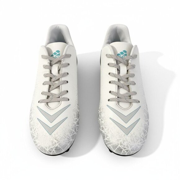 Brava Soccer Cleats Girls 4.5 White & Blue Synthetic Lace-Up Sports Shoes - Picture 1 of 9